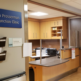 Fixed Counter Top COVID Shield at Hospital