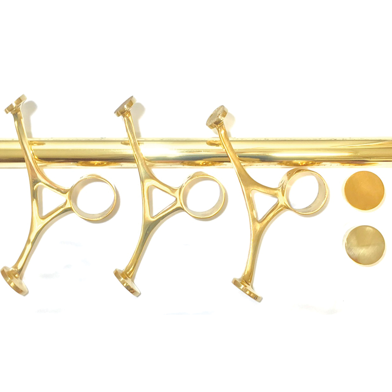 Custom Polished Brass Bar Foot Rail Kit High Quality Metal Bar