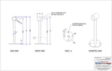 Part #2011, 11" Tall Brass Floor mount Footrail Bracket BO-2011-15