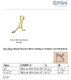 Part # 316 Floor Mount Bracket