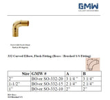 Part # 332 Flush Elbow Radius 90 degrees