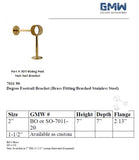 Part # 7011 90deg Post Foot Rail Bracket