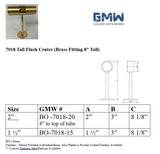 Part # 7018 Flush Center (8" Tall Brass Footrail Bracket)