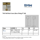 7018-20 8" Tall Brass Footrail Floor Mounted Bracket