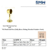 702 Flush End Posts (tall) Footrail Brackets