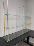 Ceiling Mounted Ultra Slim Brass Suspended Through Clear Glass