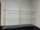 Ceiling Mounted Ultra Slim Brass Suspended Through Clear Glass