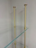 Ceiling Mounted Ultra Slim Brass Suspended Through Clear Glass