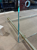 Ceiling Mounted Ultra Slim Brass Suspended Through Clear Glass