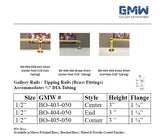 BO-403-050  Ball Short Center Post (1/2 inch Tubing)