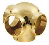 Ball Side Outlet Tee Brass