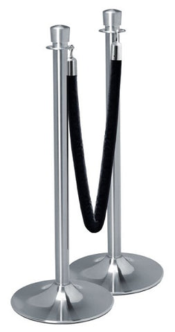 Chrome Stanchion Post with black rope