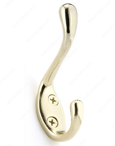 3 1/2" Utility Hook - Mirror Brass