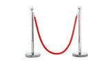 Chrome Stanchion Post with red rope