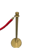 Brass Stanchion Post with Red rope
