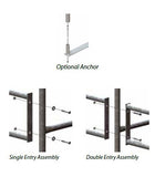 Double Wide Steel Shopping Cart Corral assembly details